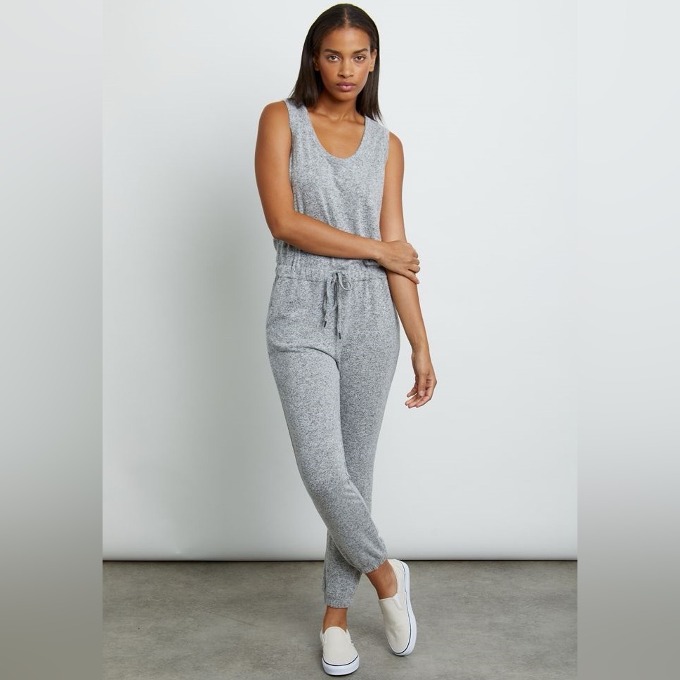 Rails Becky Melange Grey Rayon Blend Scoop Neck Sleeveless Jumpsuit Euc Size S